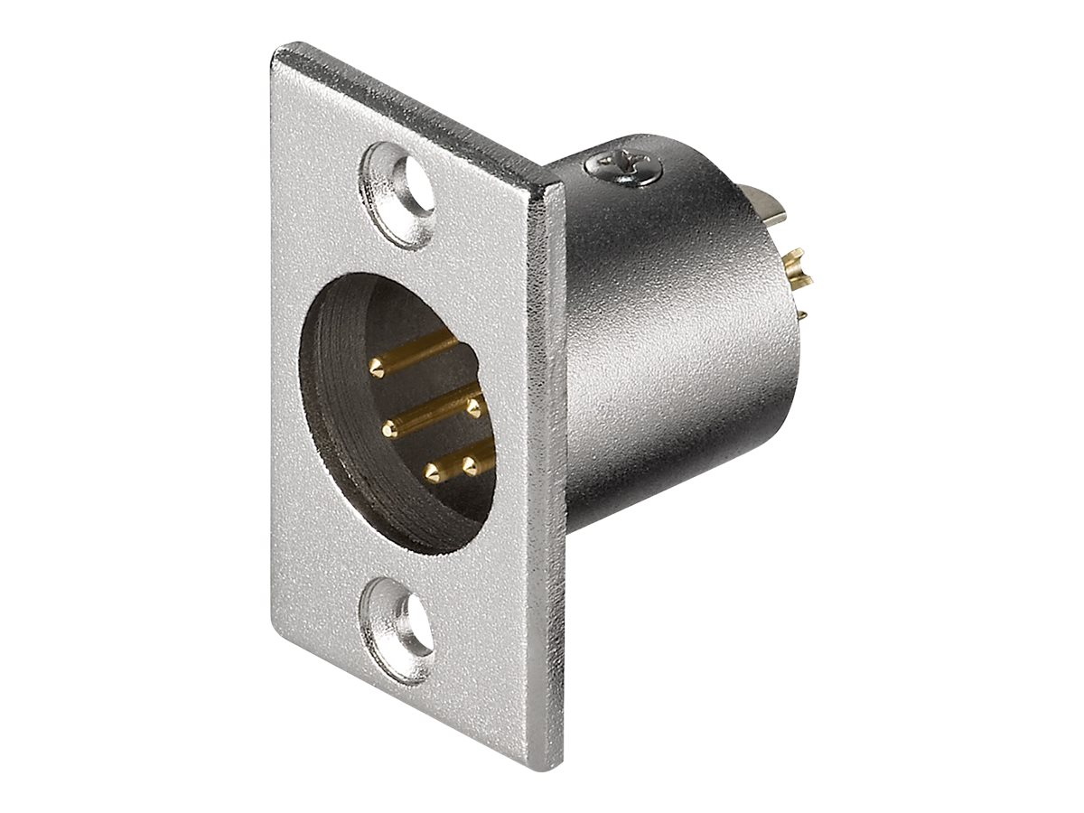 XLR bøsning - 5P han, nikkel