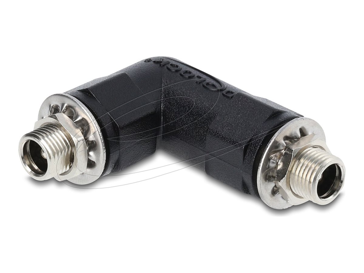 Delock Strøm DC jackstik 5,5 mm (ID: 2,5 mm) (female) - Strøm DC jackstik 5,5 mm (ID: 2,1 mm) (female) Sort Strømforsyningsadapter