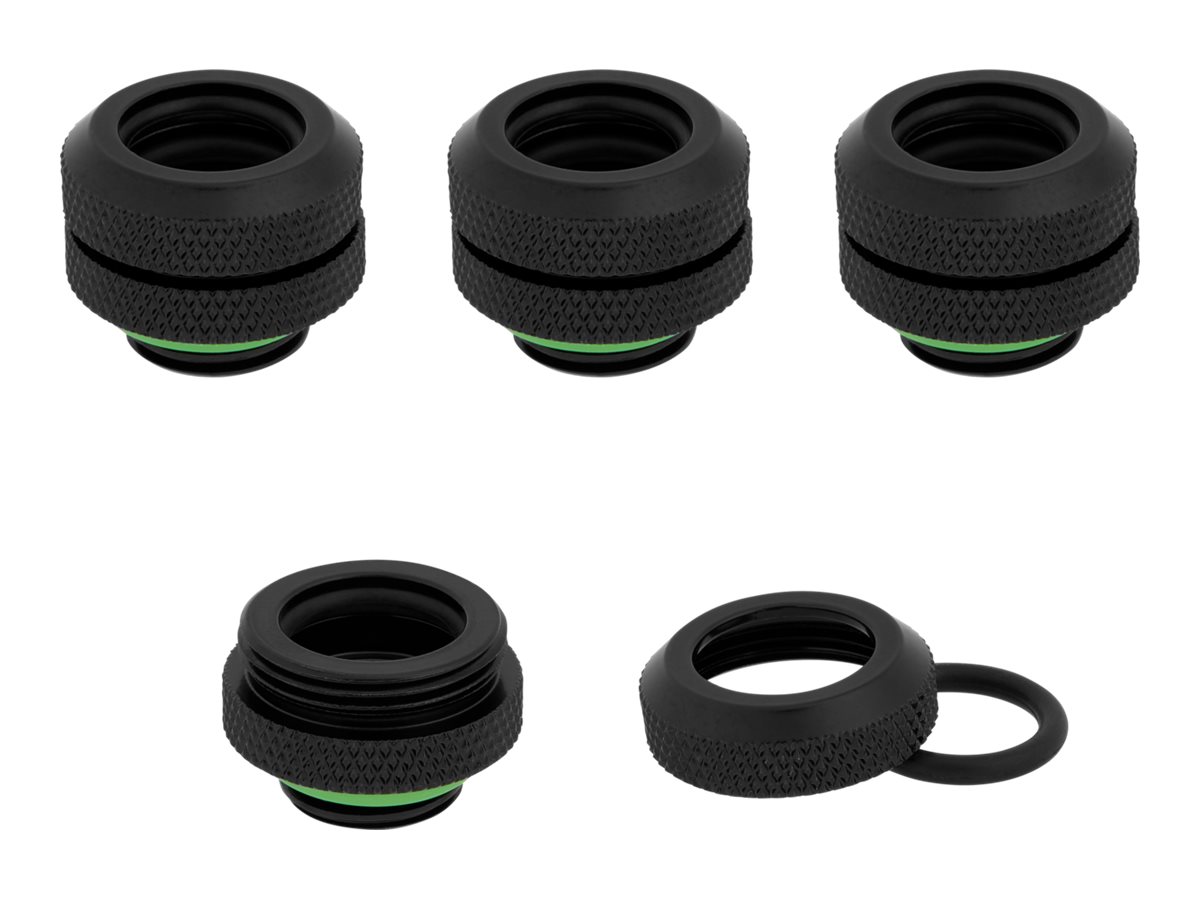 CORSAIR Hydro X Series XF Hardline 12mm OD Fitting Kølevæske system tilpasning 4-pack Sort