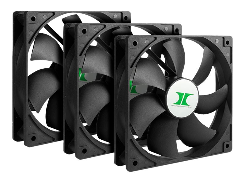 Inter-Tech Lüfter 120*120*25 IPC Fan Set 3xLüfter - Kabinet køler - 120mm - Sort