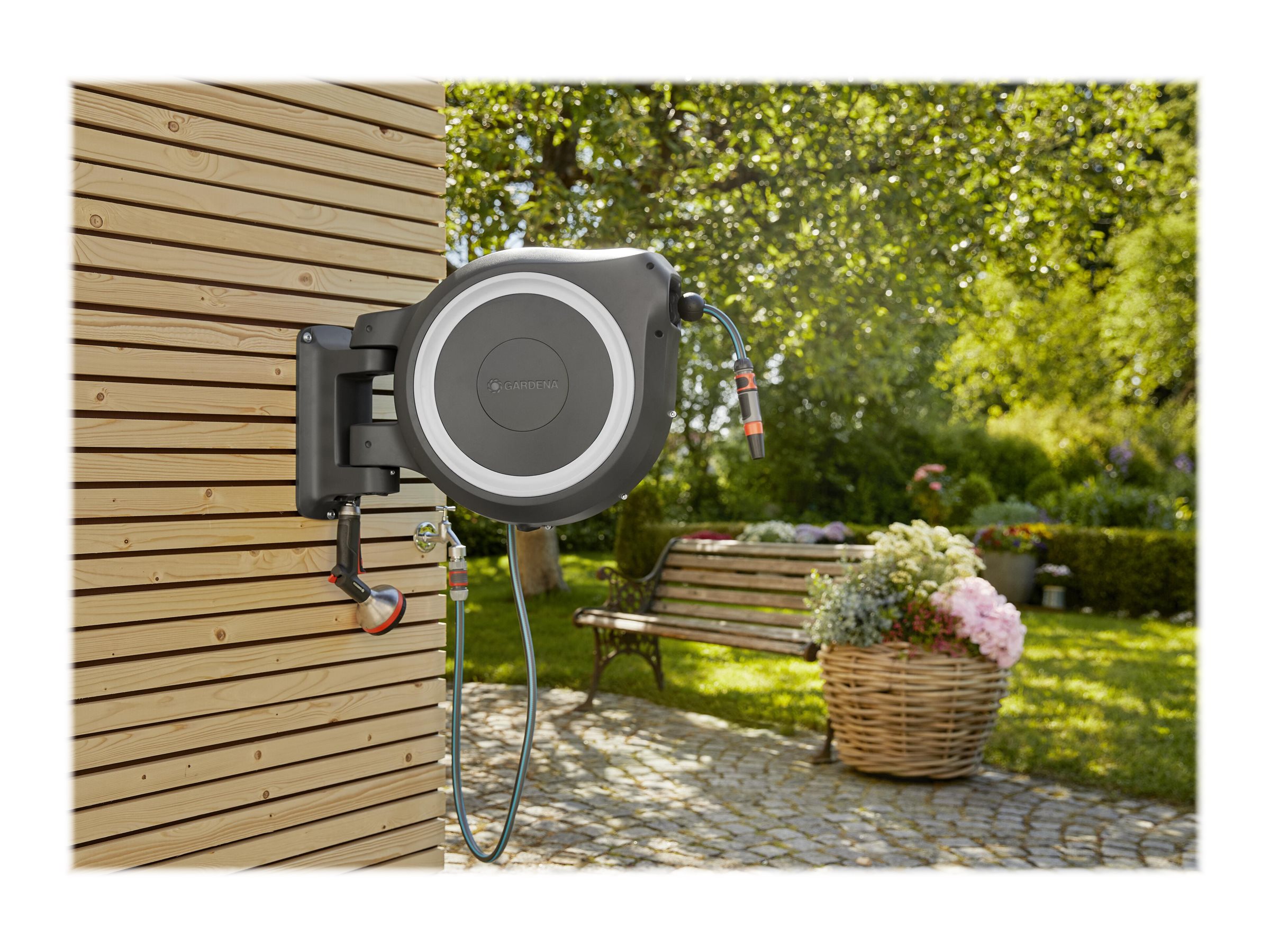 Gardena RollUp vægmonteret slangeopruller 35 m - Ø13 mm, plast, sort/grå