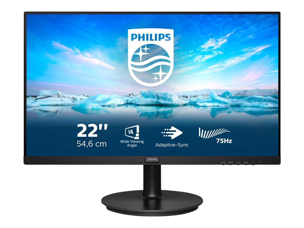 Philips V-line 222V8LA 22" VA 1920 x 1080 (Full HD) VGA (HD-15) HDMI DisplayPort 75Hz