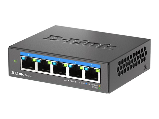 D-Link DMS-105 - Switch - ikke administreret - 5 x 10/100/1000/2.5G - desktop, væg-monterbar