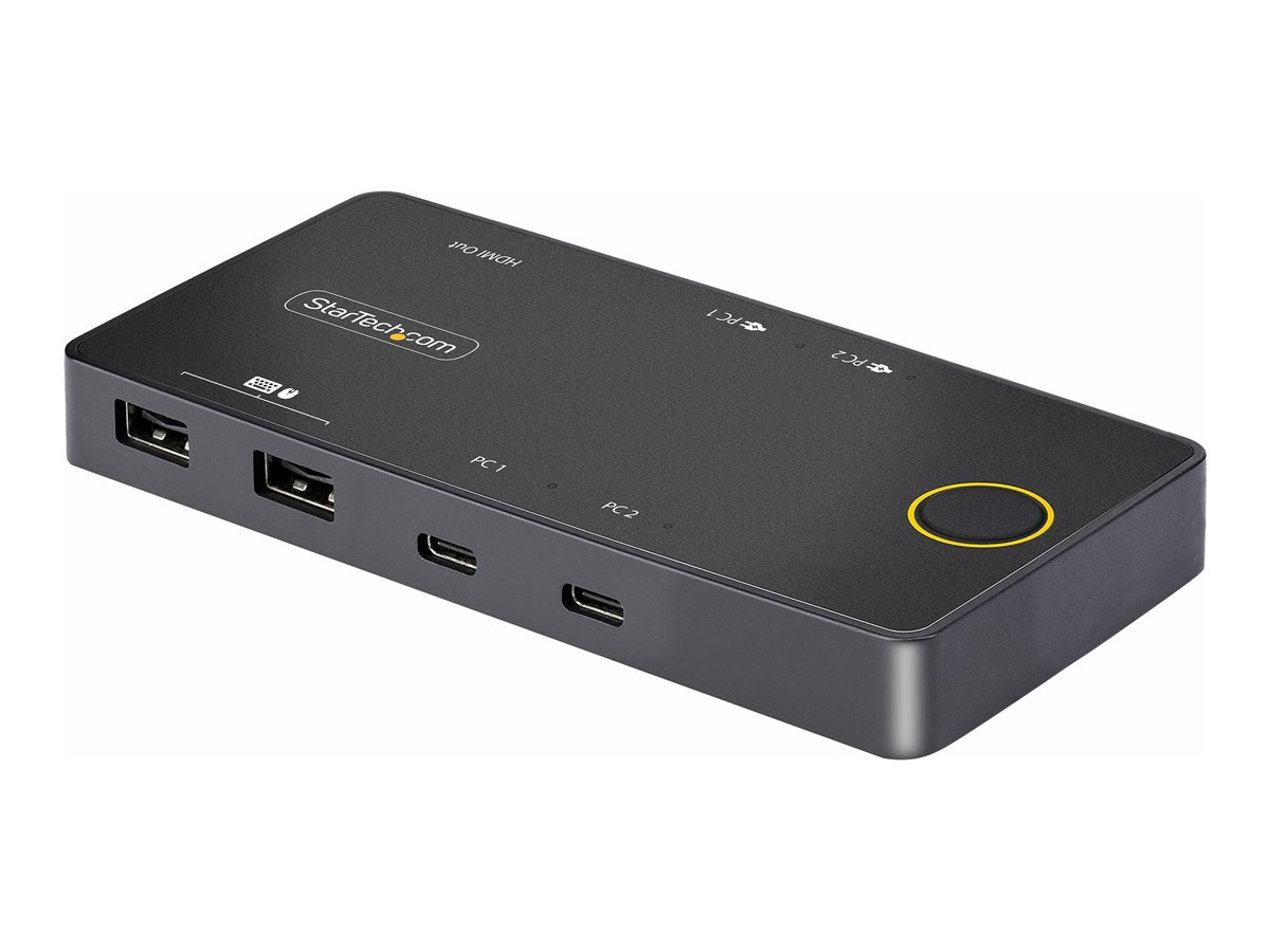 StarTech.com 2-Port USB-C KVM Switch, Single-4K 60Hz HDMI Monitor, Dual-100W Power Delivery Pass-through Ports, Bus Powered, USB