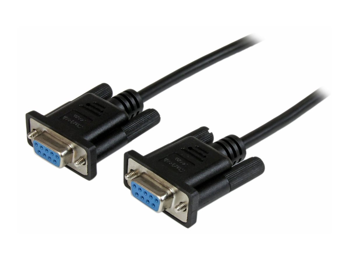 StarTech.com 1m Black DB9 RS232 Serial Null Modem Cable F/F - DB9 Female to Female - 9 pin RS232 Null Modem Cable - 1 meter, Black Nulmodem-kabel 1m