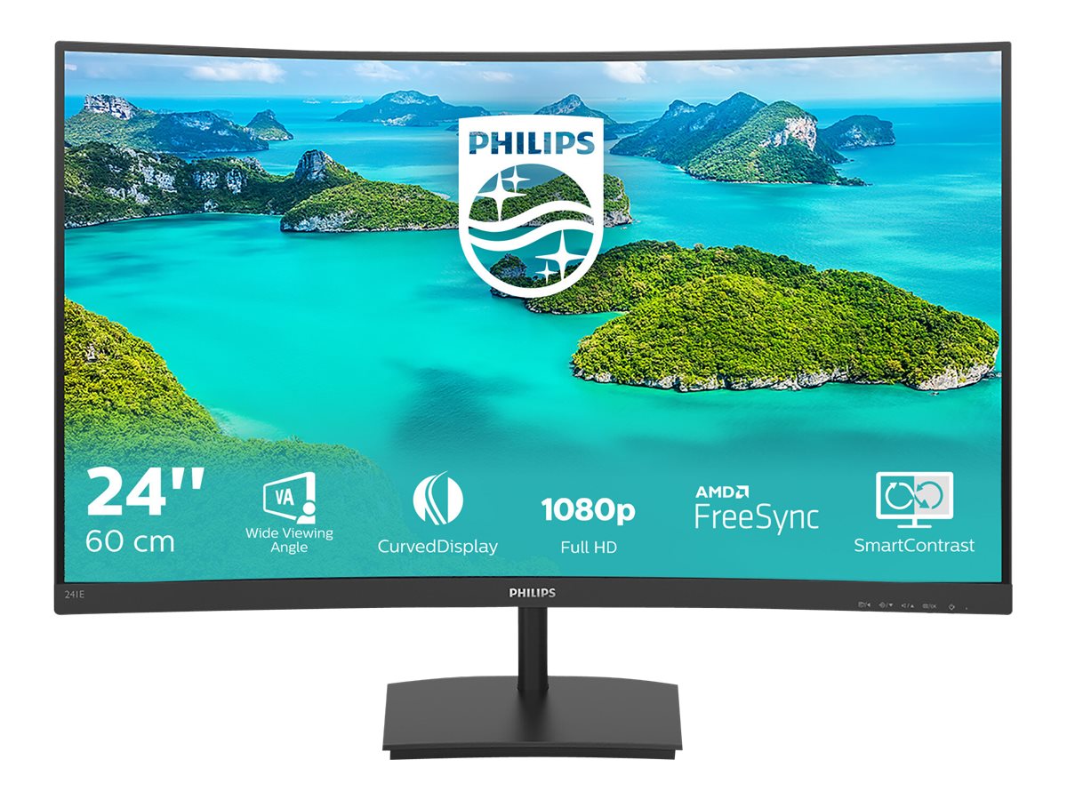 Philips E-line 241E1SCA 24 1920 x 1080 (Full HD) VGA (HD-15) HDMI 75Hz Skærm - GEEKD.dk
