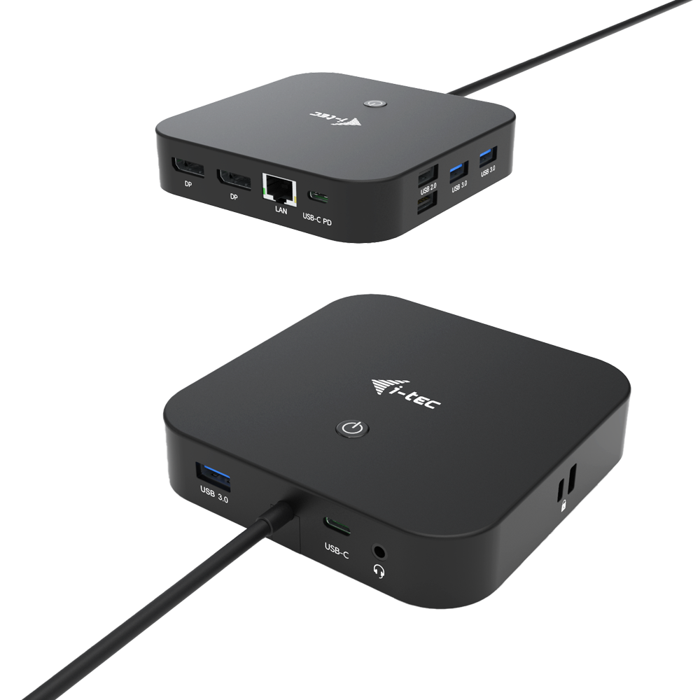 i-Tec USB-C Dual Display Docking Station with Power Delivery - Dockingstation - USB-C / Thunderbolt 3 - DP - 1GbE