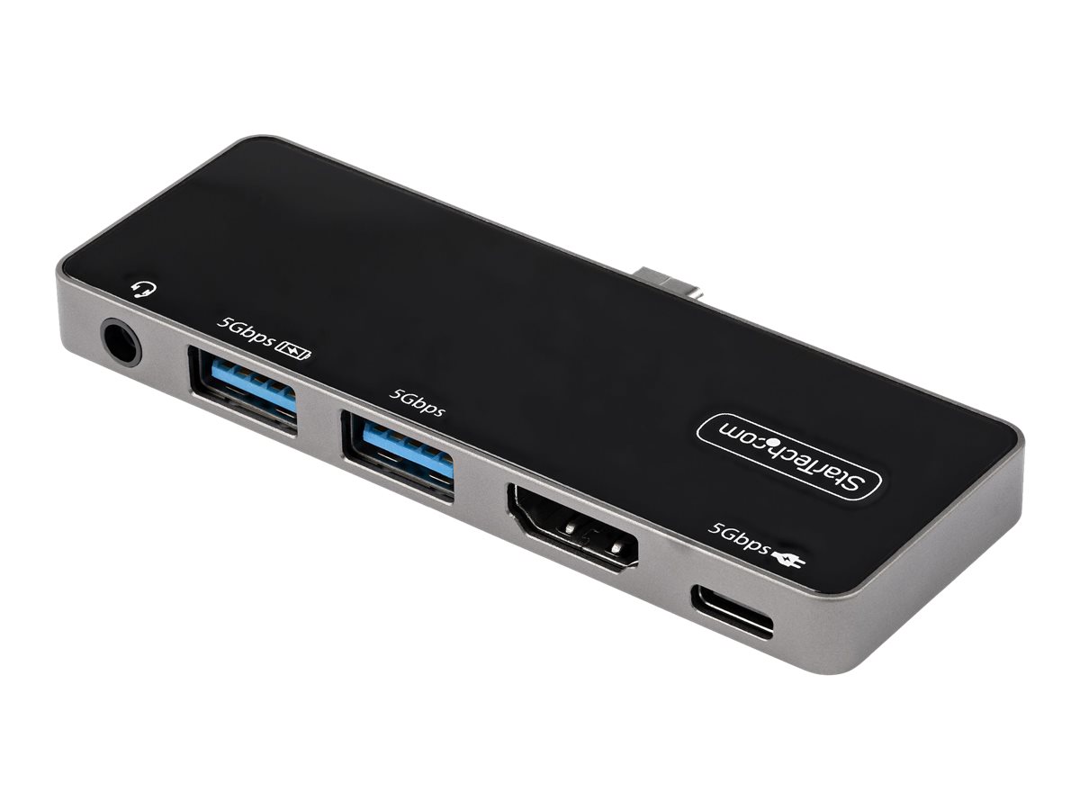 StarTech.com USB C Multiport Adapter, USB-C Mini Dock, USB-C to 4K 60Hz HDMI 2.0, With 100W Power Delivery Pass-Through Charging, 3-Port USB 3.0 Hub,