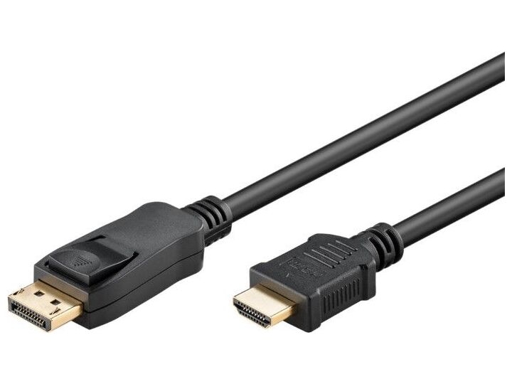 DisplayPort/HDMI kabel - DP han > HDMI han, Sort (2m)