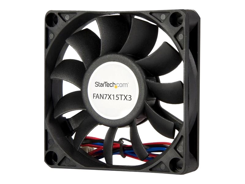 Startech 70x15mm Replacement Ball Bearing Computer Case Fan w/ TX3 Connector - 3 pin case Fan - TX3 Fan - 70mm Fan (FAN7X15TX3) - Indsats med blæser - 70 mm - sort