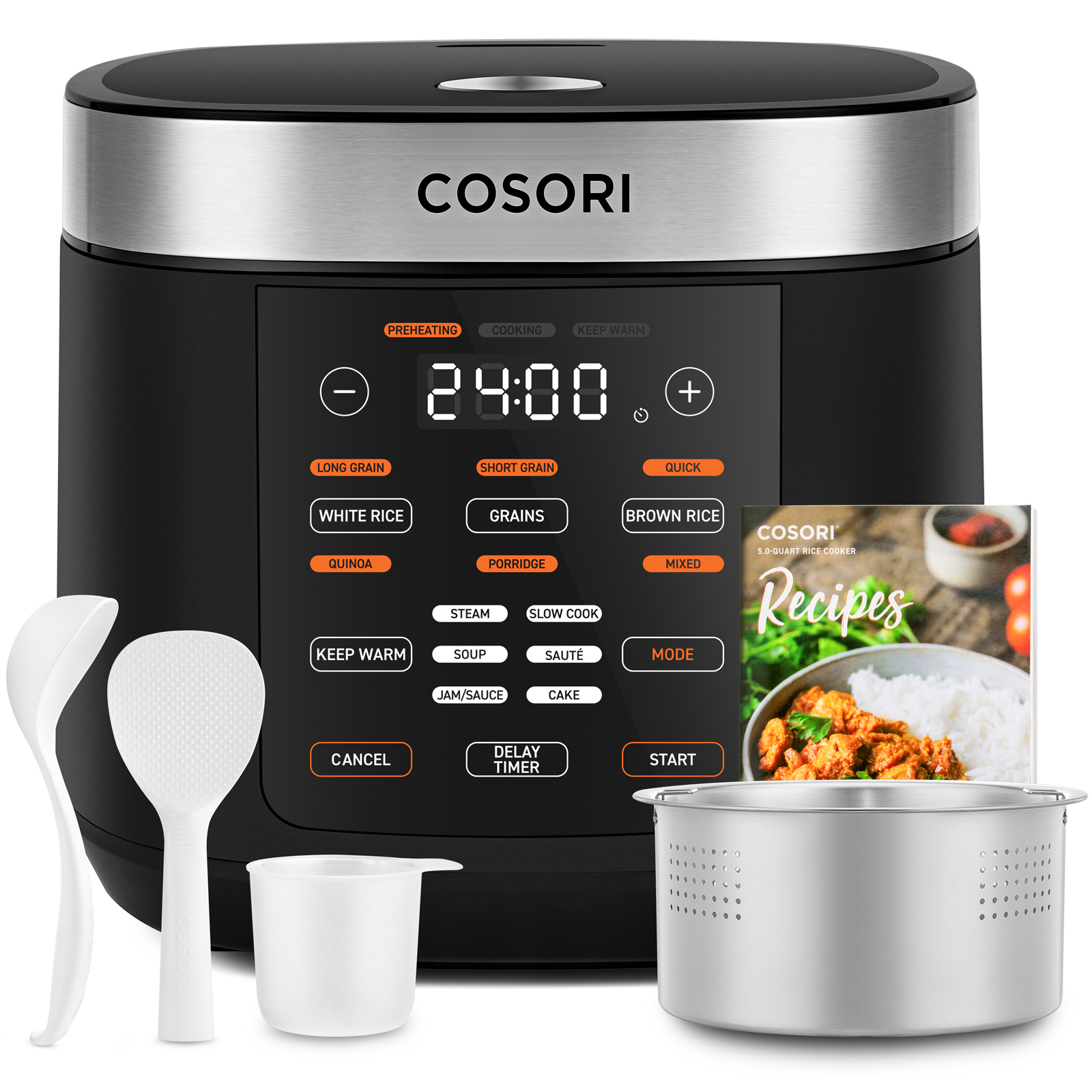 Cosori multi-rice cooker - CRC-R501-KEU (black, 970 watts, 5 liters)