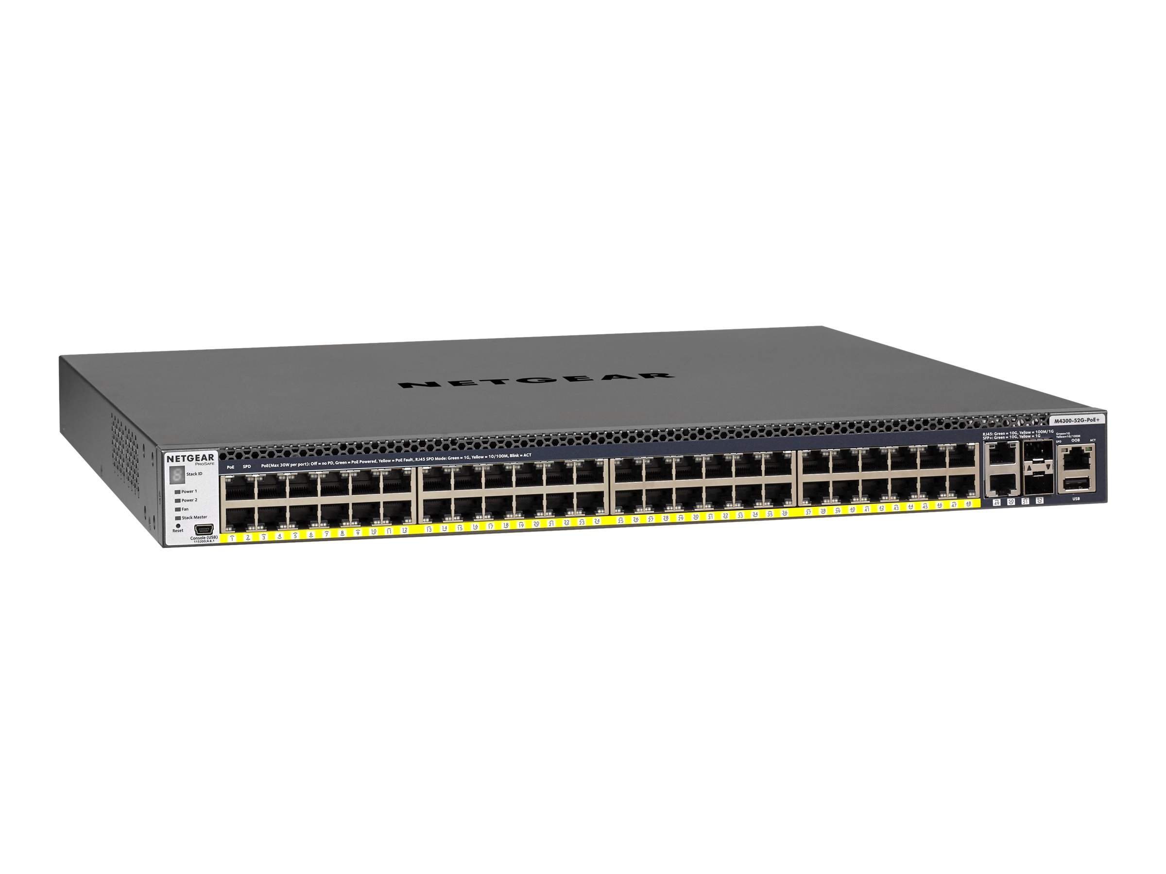 Netgear M4300-52G-PoE+ (GSM4352PA) 48x1G PoE+ 480W 2x10G 2xSFP+ Managed Switch