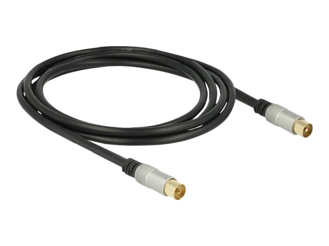 DeLOCK Forlængerkabel til antenne Parsnoede skærmet koaksial 2m Sort Sort