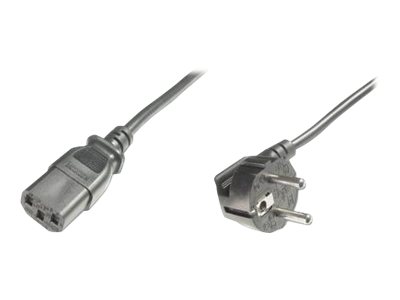 ASSMANN - Strømkabel - power IEC 60320 C13 til power CEE 7/7 (han) - AC 250 V - 5 m - 90° stik - sort - Europa