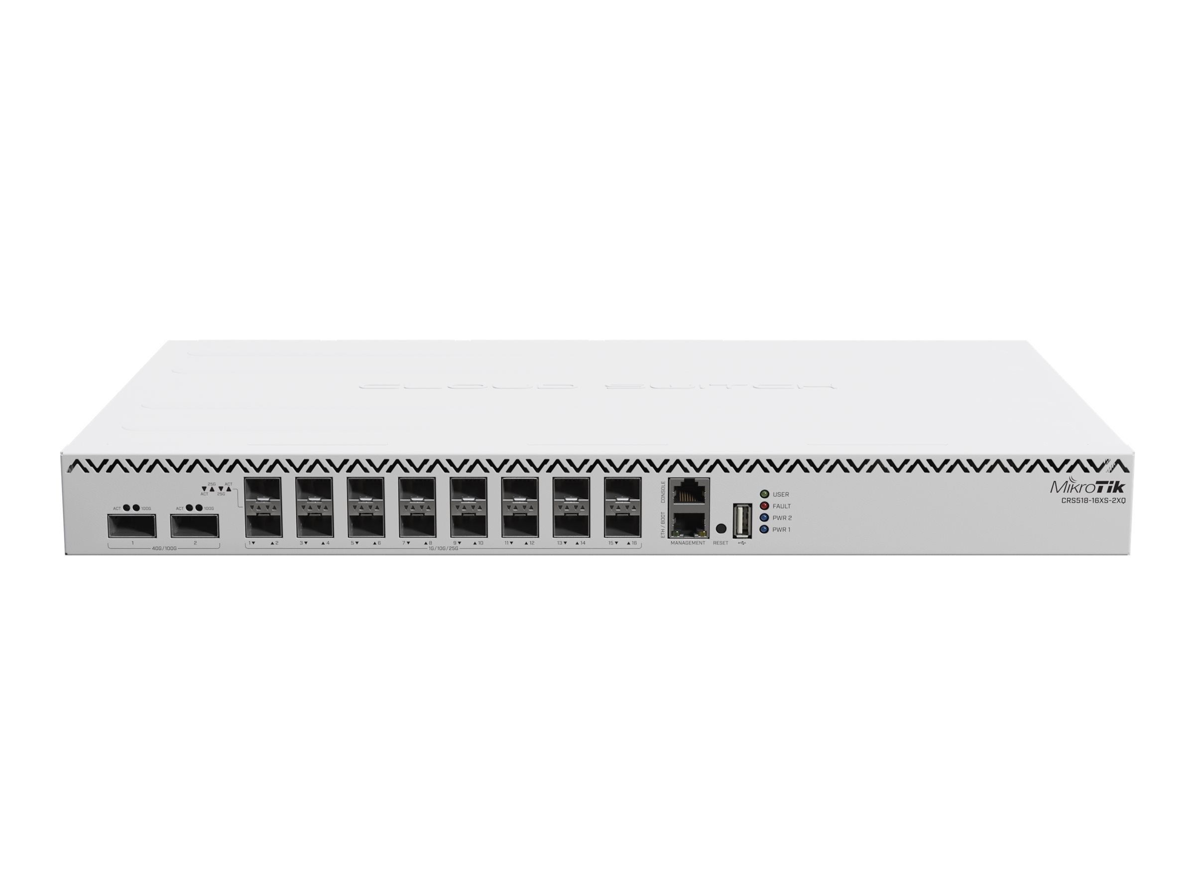 MikroTik CRS518-16XS-2XQ-RM 16-Port 25 Gigabit SFP28 / 2x 100Gigabit QSFP28