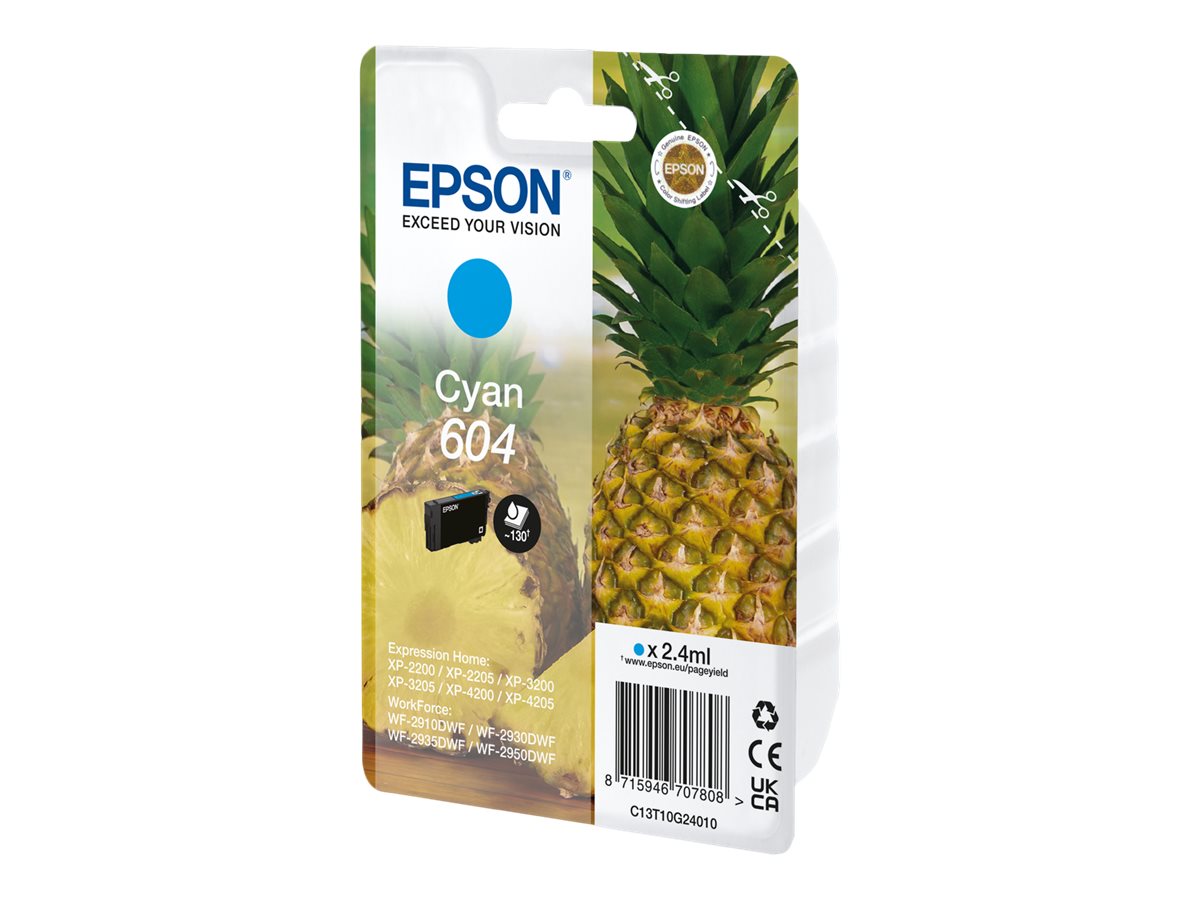 Epson 604 Cyan original blækpatron - pakke med 10 til XP-2200 / WF-2910DWF