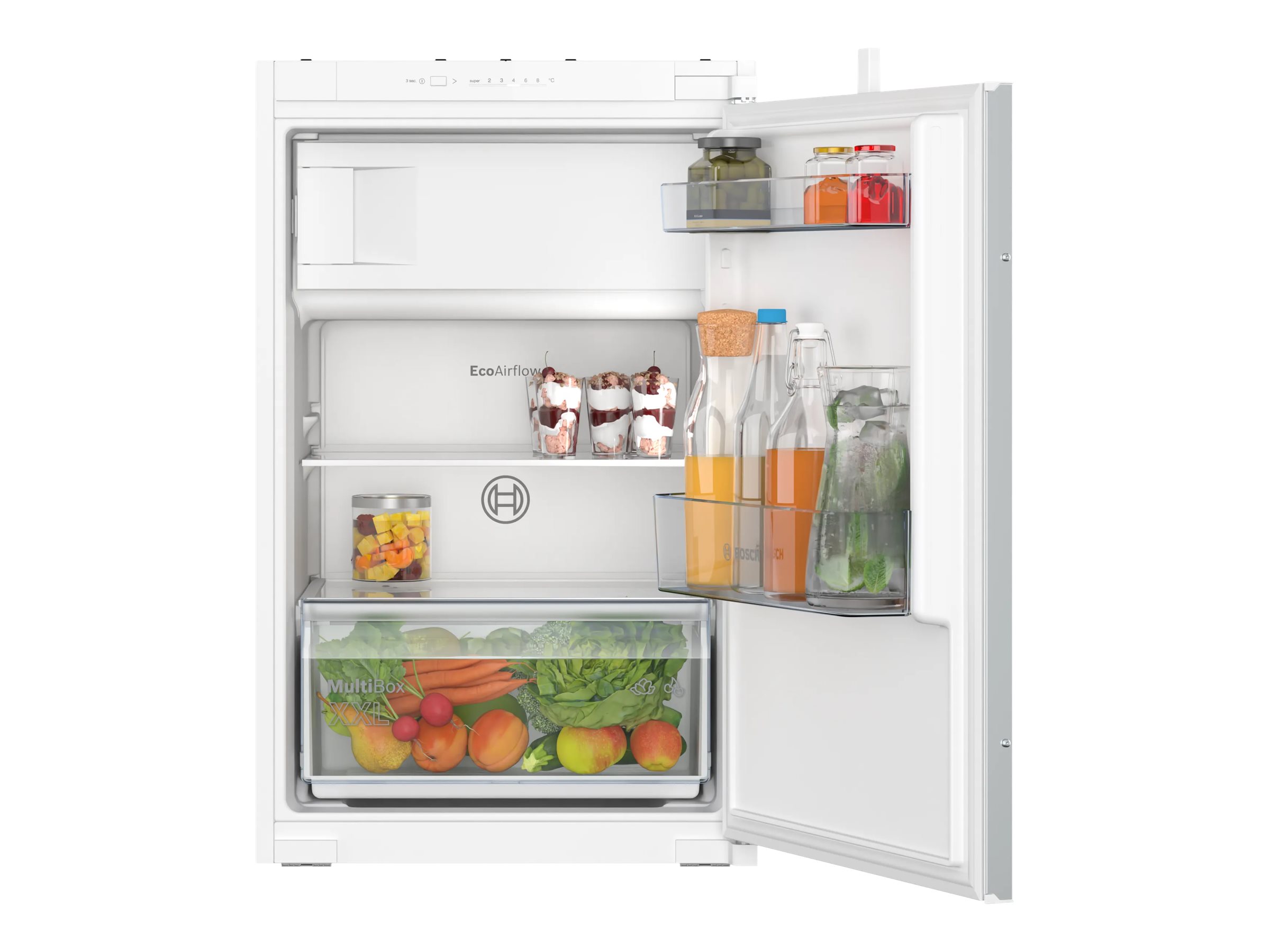 Bosch Serie | 2 KIL22NSE0 - Køleskab med fryseenhed - til indbygning - niche - bredde: 56 cm - dybde: 55 cm - højde: 88 cm - 119 liter - Klasse E