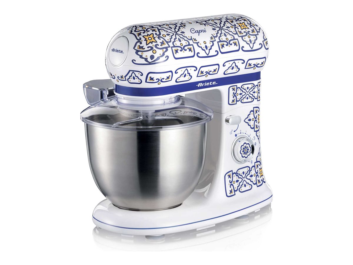 Ariete 1588/0C, bordmixer, hvid, lyseblå, æltning, blendning, 5,5 L, drejning, rustfrit stål