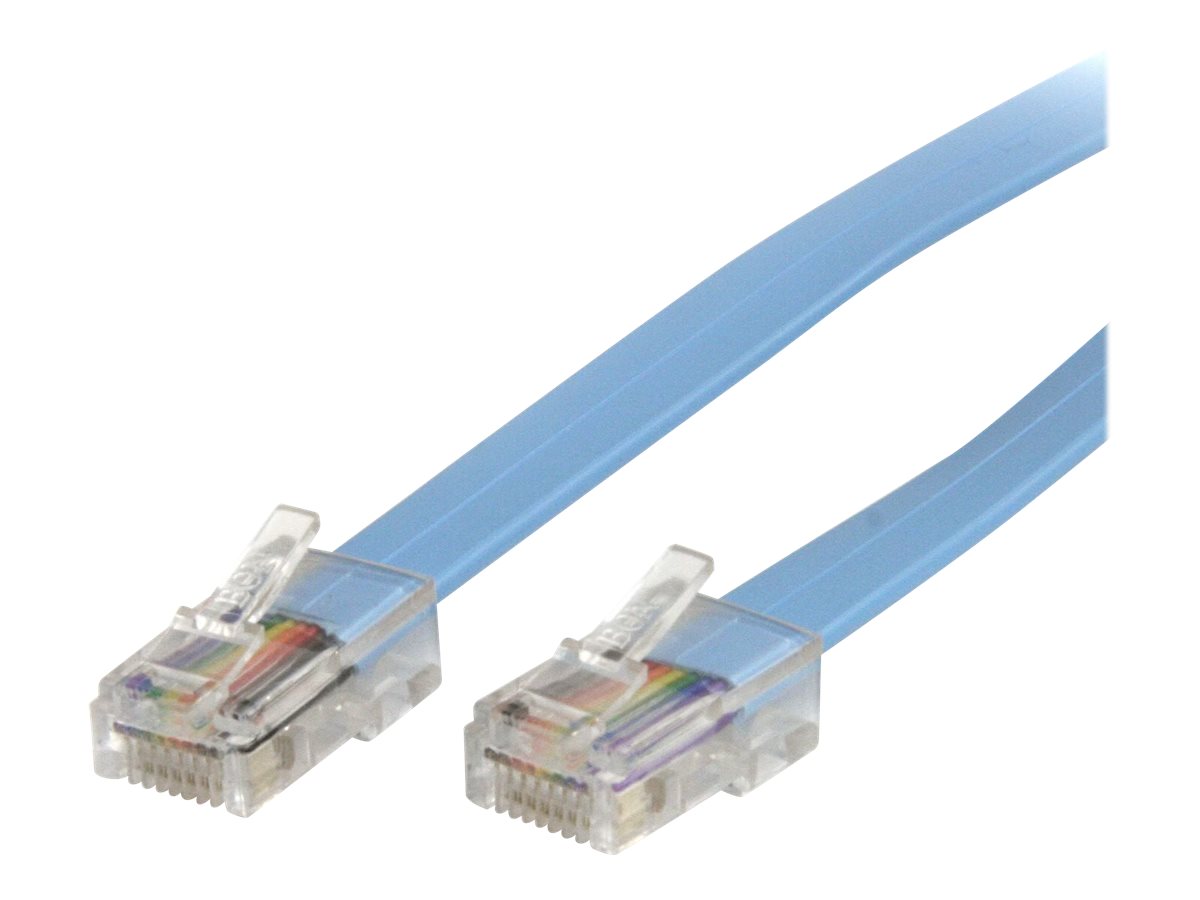 StarTech.com Cisco Console Rollover Cable - RJ45 - Network cable - RJ-45 (M) to RJ-45 (M) - 6 ft - molded, flat - blue - ROLLOVERMM6 1.8m