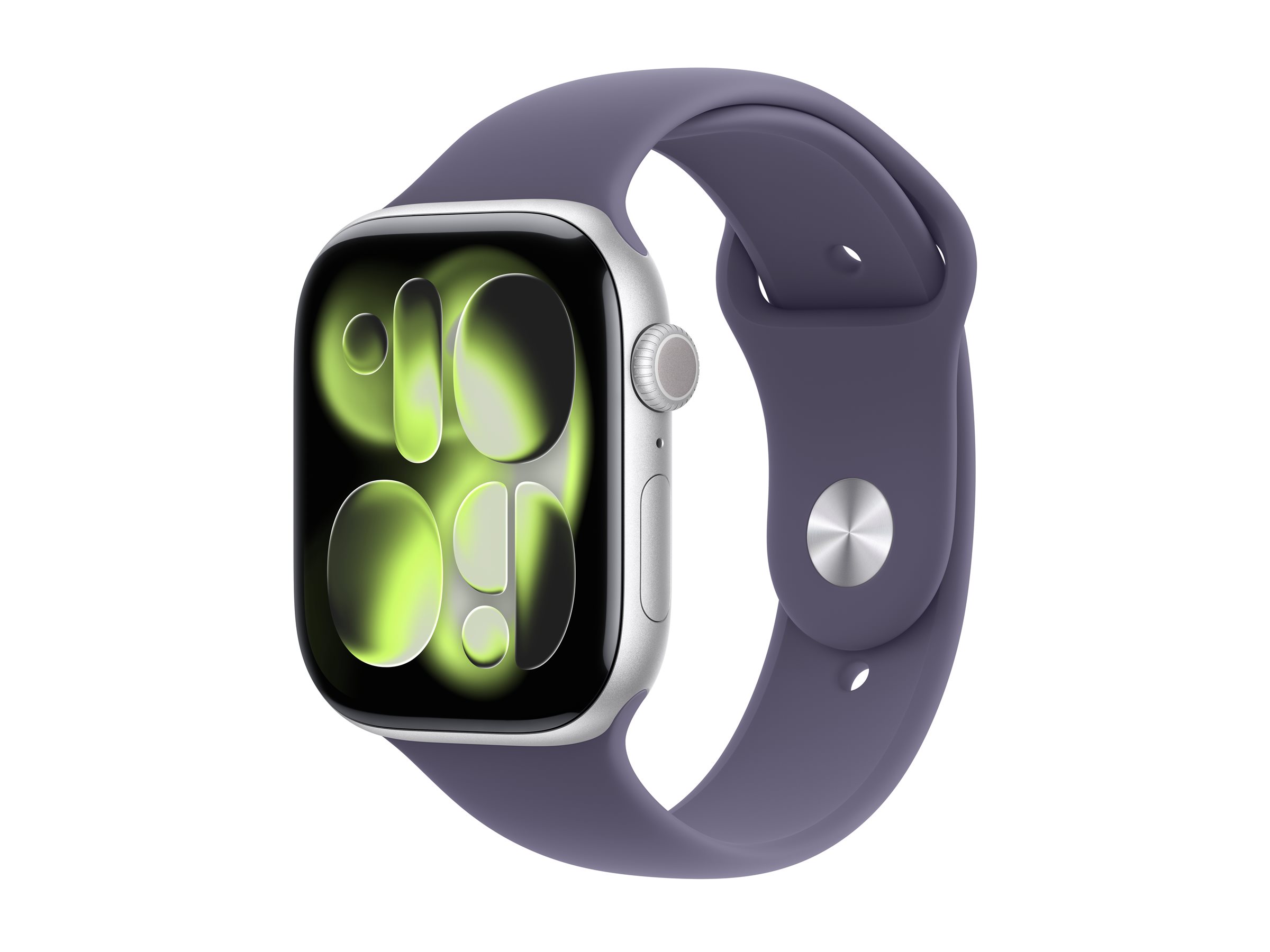 Apple Watch Series 11 GPS + Cellular 46mm Silver Aluminium Case with Purple Fog Sport Band - M/L