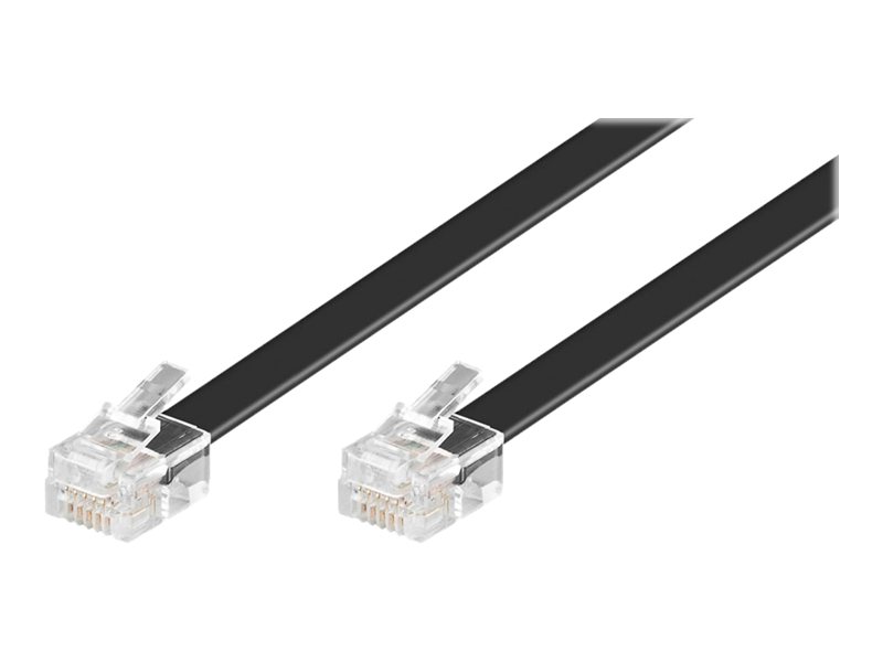 Telefonledning - 2 x RJ12(6P6C) han, Sort (3m)