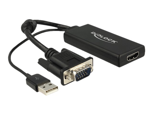 Delock - Video transformer - VGA - HDMI - sort - detailsalg