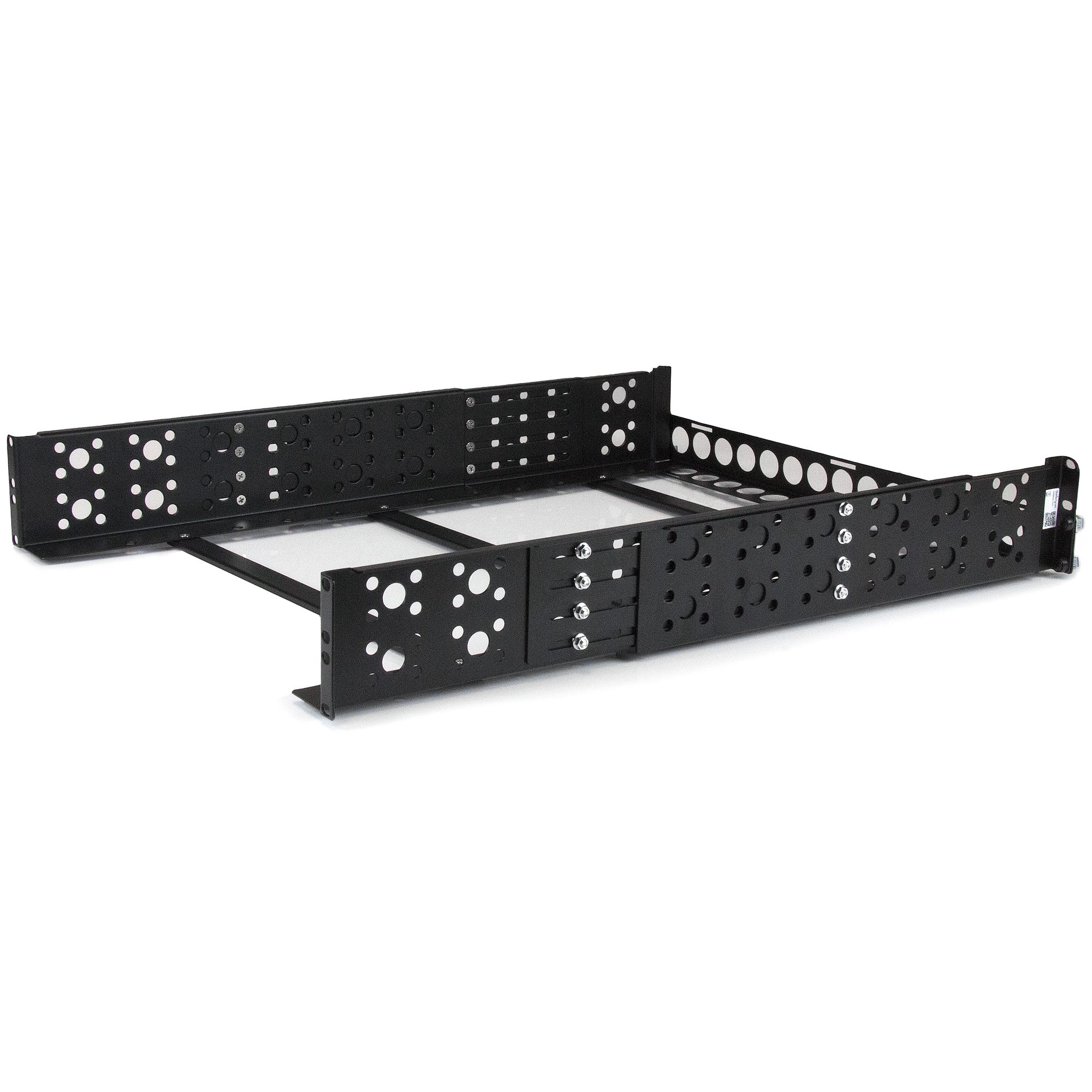 Startech 2U Universal Rack Mount Rails - for 19in Server Rack Enclosure or Cabinet - Adjustable A/V Rack Rails (UNIRAILS2U) - Rack-spor - sort - 2U - 19 - for P/N: RK2433BKM, RK2537BKM, RK3236BKF, RK4236BKB, RK4242BK24, RK4242BK30, RKQMCAB12V2