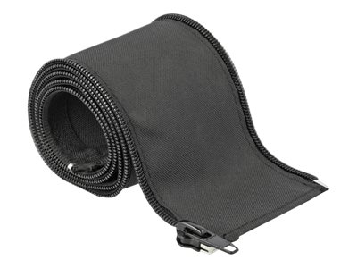 Delock Woven Sleeve with zip fasterner heat-resistant 1m Sort