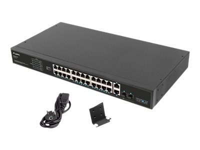 Netværksswitch Lanberg 24x PoE+ 100/1000 Mbps, 2x SFP combo, 19" rack, 360 W