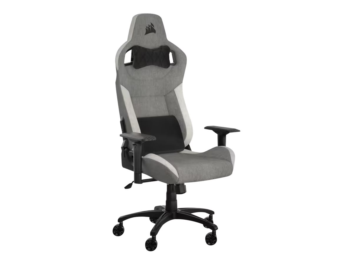 Corsair T3 RUSH - gaming chair - fabric - grey white Gamer Stol - Stof - Op til 120 kg