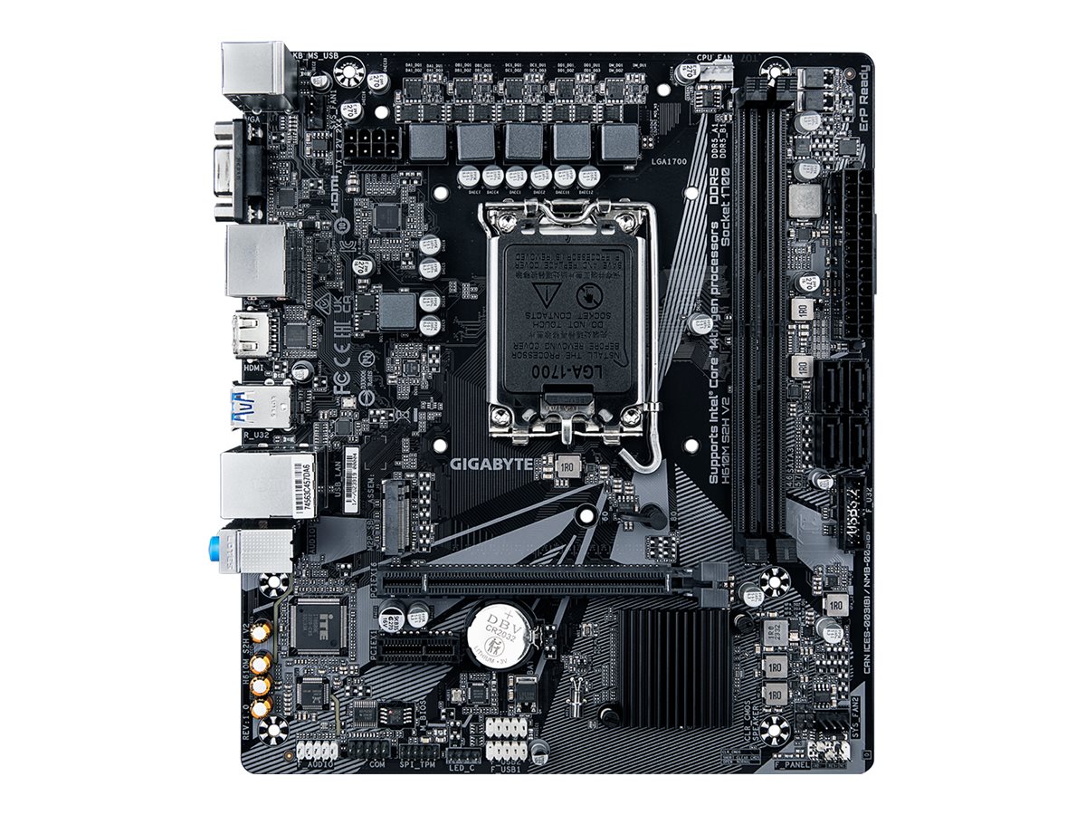 GIGABYTE H610M S2H V2 - 1.0 - motherboard - micro ATX - LGA1700 Socket - H610 Bundkort - Intel H610 - Intel LGA1700 socket - DDR5 RAM - Micro-ATX
