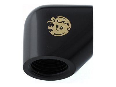 Bitspower Matt Black 90-Degree With Dual Inner G1/4" Extender