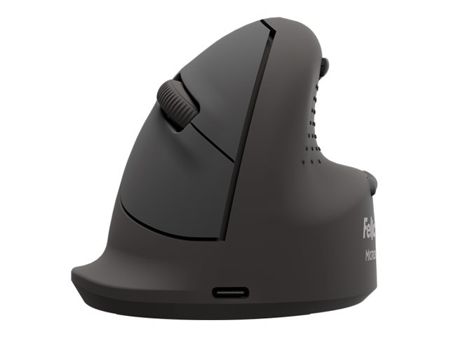 Fellowes Ergonomic Mouse Medium Right - Mus - Optisk - 5 knapper - Sort