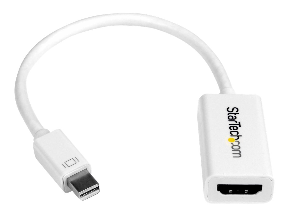 StarTech.com Mini DisplayPort to HDMI 4K Audio / Video Converter - mDP 1.2 to HDMI Active Adapter for MacBook Pro/Air - 4K @ 30Hz - White (MDP2HD4KSW) billede