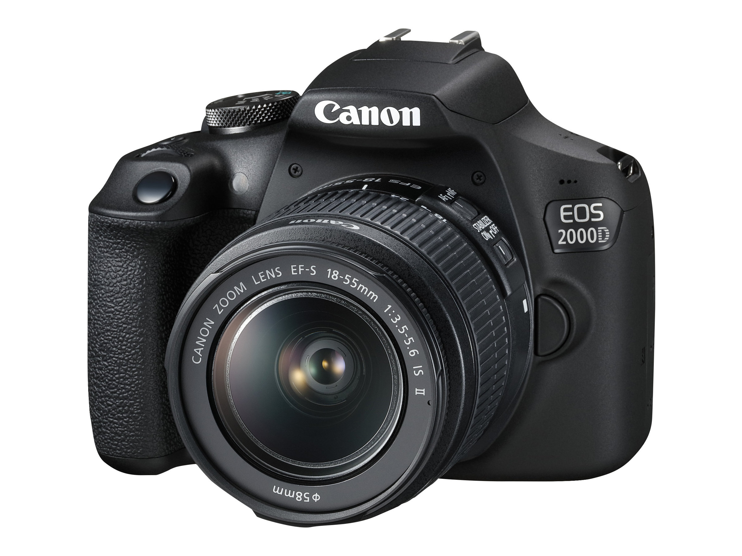 Canon EOS 2000D - Digitalkamera - SLR - 24.1 MP - APS-C - 1080p / 30 fps - 3x optisk zoom EF-S 18-55 mm IS II objektiv - Wi-Fi, NFC