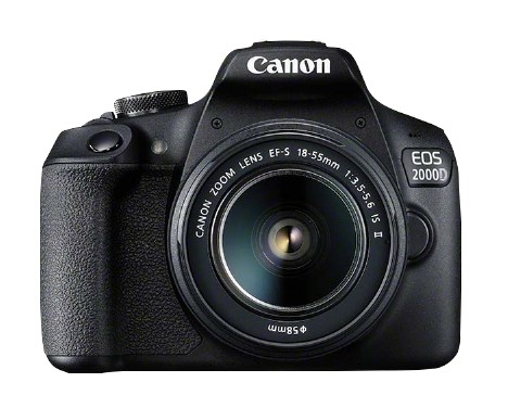 Canon EOS 2000D - Digitalkamera - SLR - 24.1 MP - APS-C - 1080p / 30 fps - 3x optisk zoom EF-S 18-55 mm IS II objektiv - Wi-Fi, NFC
