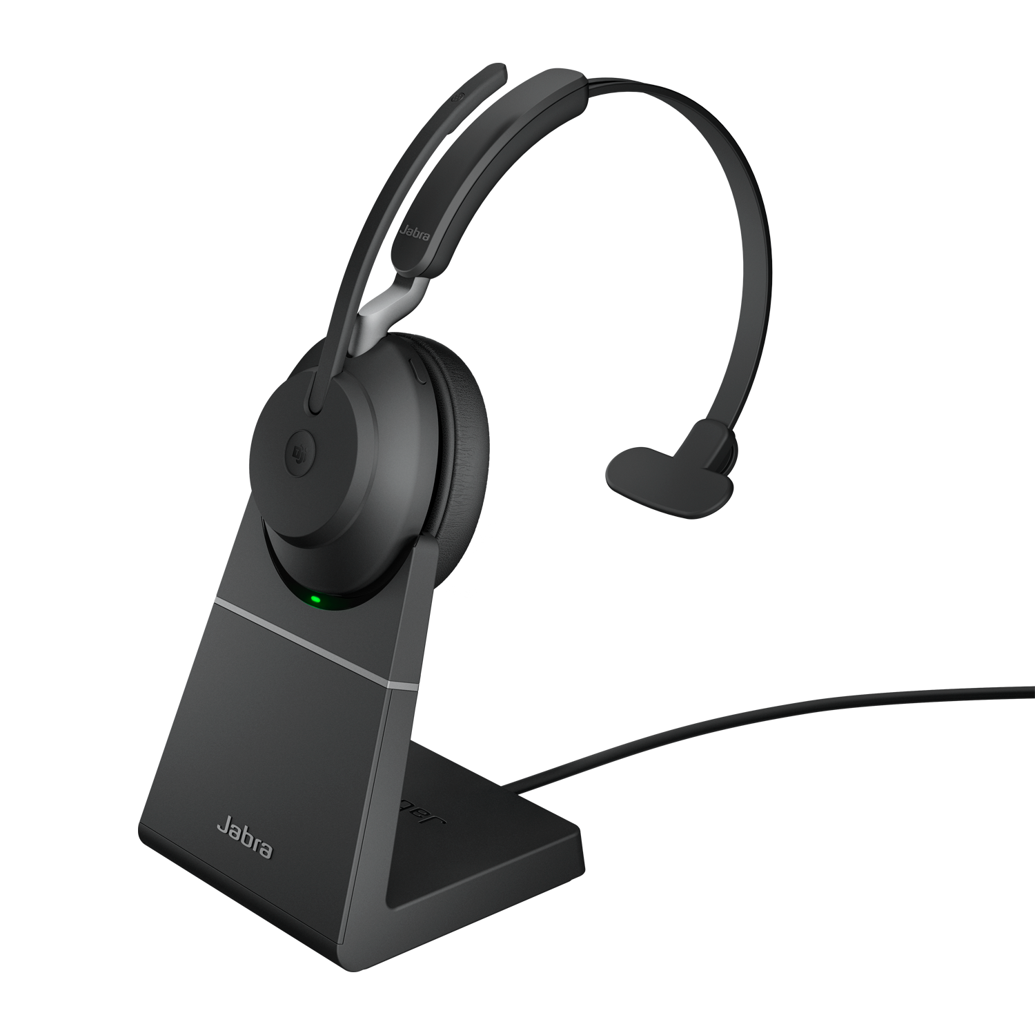 Jabra Evolve2 65 MS Mono - Headset - på øret - konvertibel - Bluetooth - trådløs - USB-A - støjisolerende - sort - med opladningsstander - Certified for Microsoft Teams