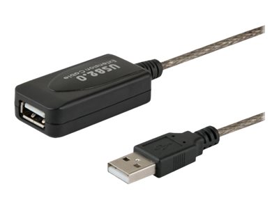 USB forlænger kabel 10 m – Savio CL-130, aktiv USB 2.0, han til hun, sort