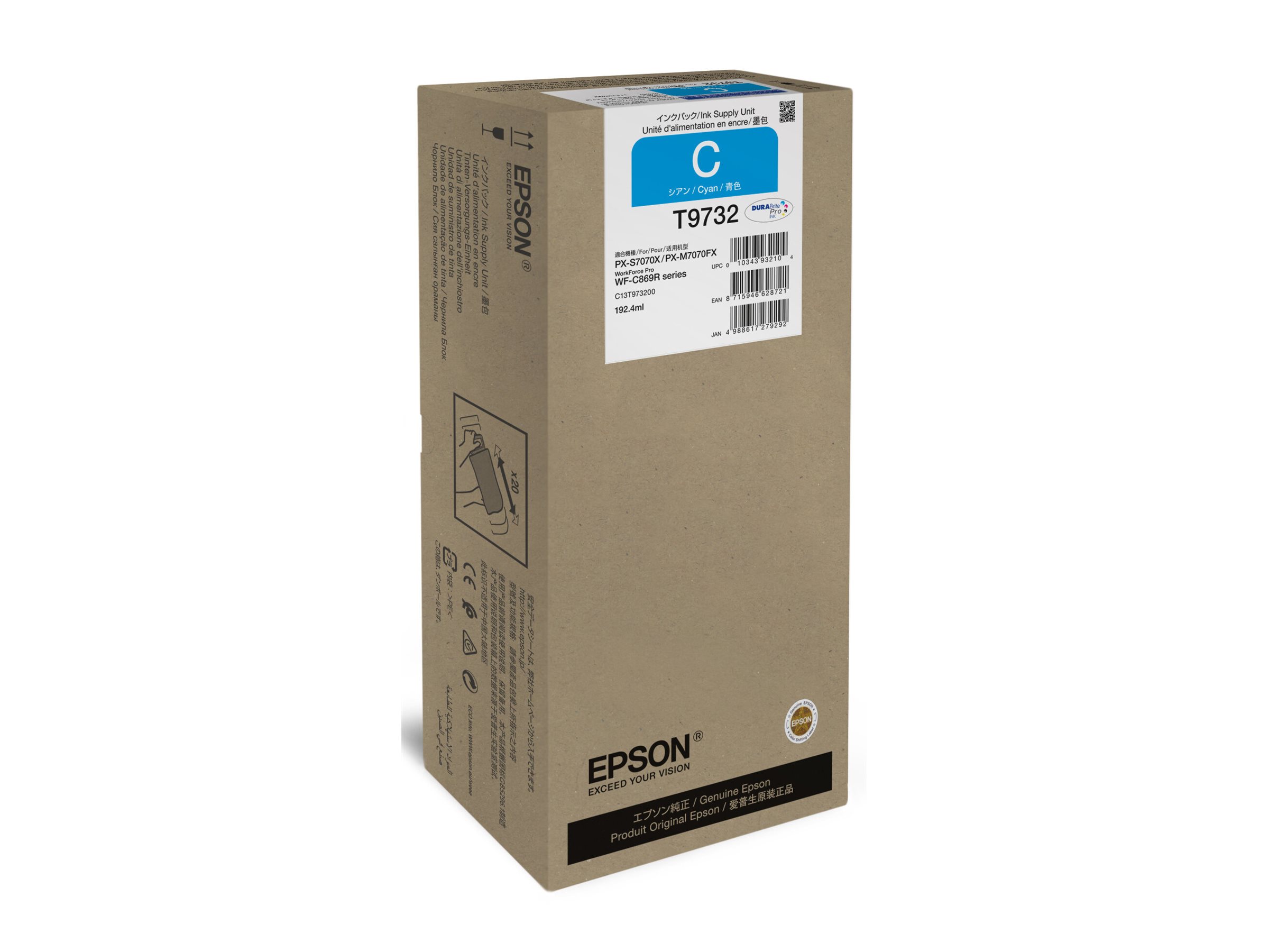 Epson original blækpatron T9732 Cyan XL til WF-C869R