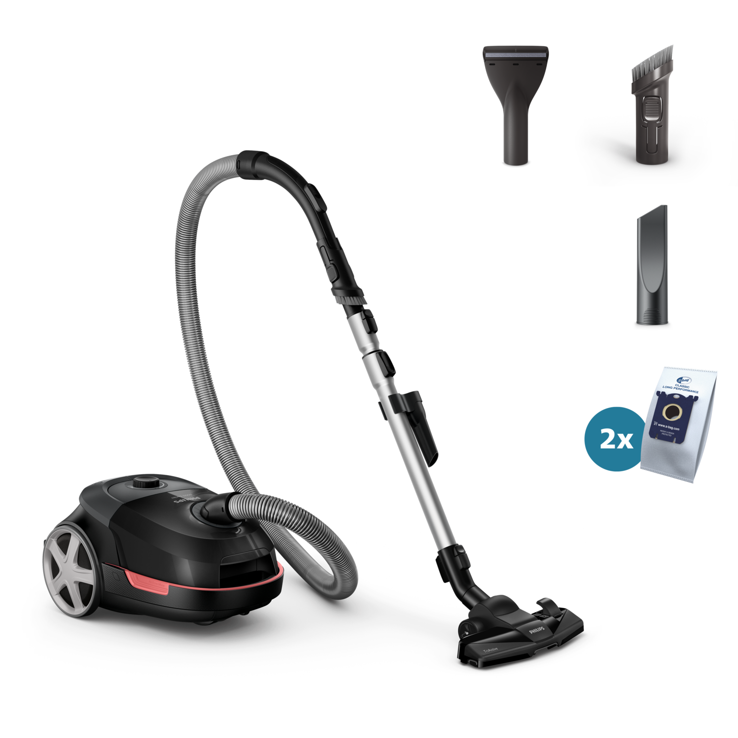 Philips 5000 Series XD5123 - Støvsuger - beholder - pose - 900 W - sort