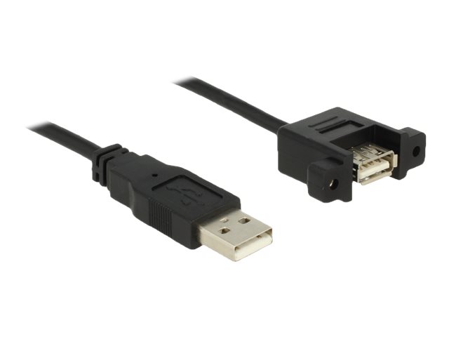 Delock USB forlængerkabel 25cm Sort
