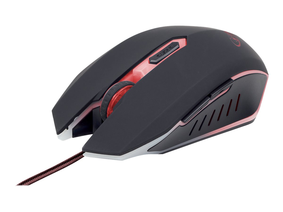 Gembird USB Gaming Mouse - Gaming Mus - Optisk - 6 knapper - Rød