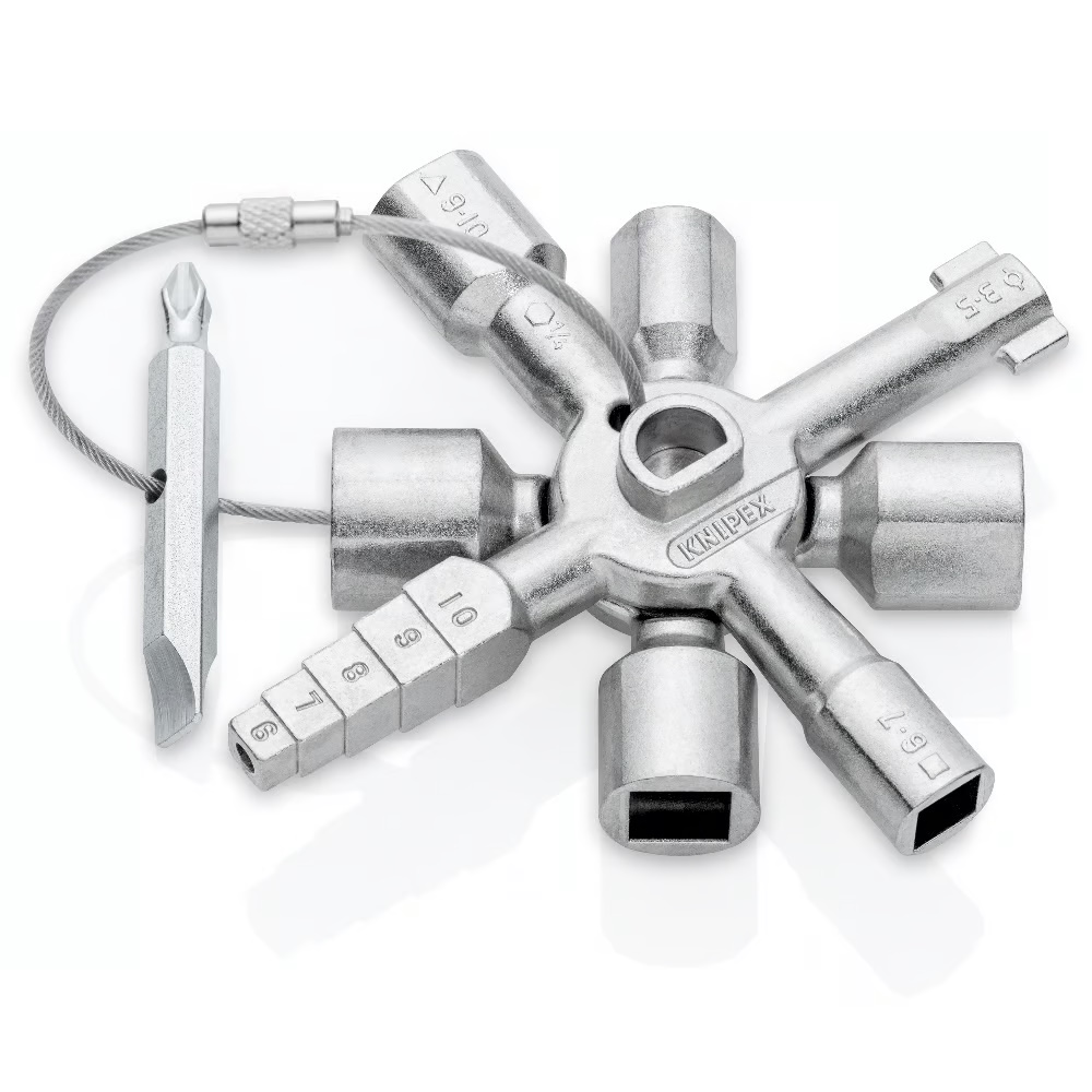 Knipex twinkey skabsnøgle Med 10 profiler,alle gængse lukkesystemer - 00 11 01