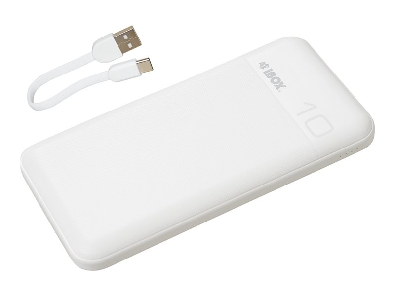 Powerbank 10000 mAh – iBox IPB10, hvid med PD 20 W og QC 3.0