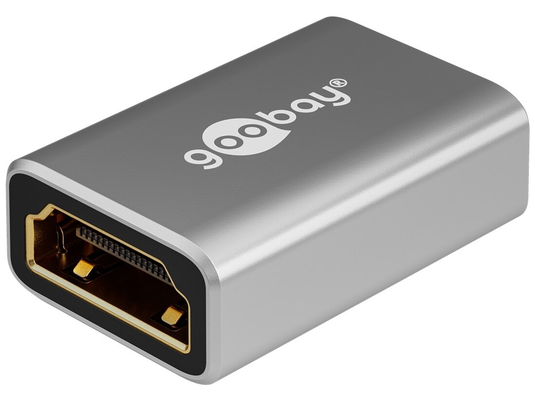 Goobay HDMI™-adapter, koppling, guldpläterad, 8K @ 60 Hz HDMI™-uttag (typ A) > HDMI™-uttag (typ A)