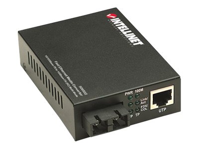 Intellinet Media Converter, Base-Tx to 100Base-Fx (SC) Multi-Mode, 2 km (1.24 mi) (Euro 2-pin plug) Fibermedieomformer Ethernet Fast Ethernet