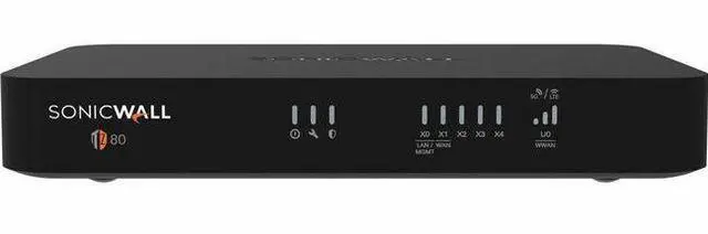 SonicWall TZ80 - Sikkerhedsudstyr - med 1 års Secure Connect Service Suite - 5 porte - 1GbE - desktop