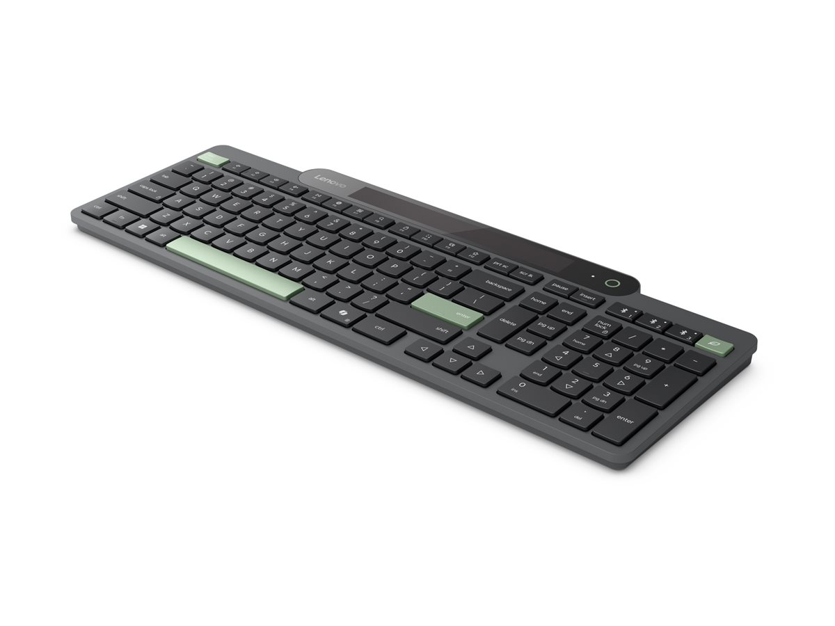 Lenovo - Tastatur - self-charging - trådløs - Bluetooth 5.1 - QWERTY - Nordisk - sort - brun kasse