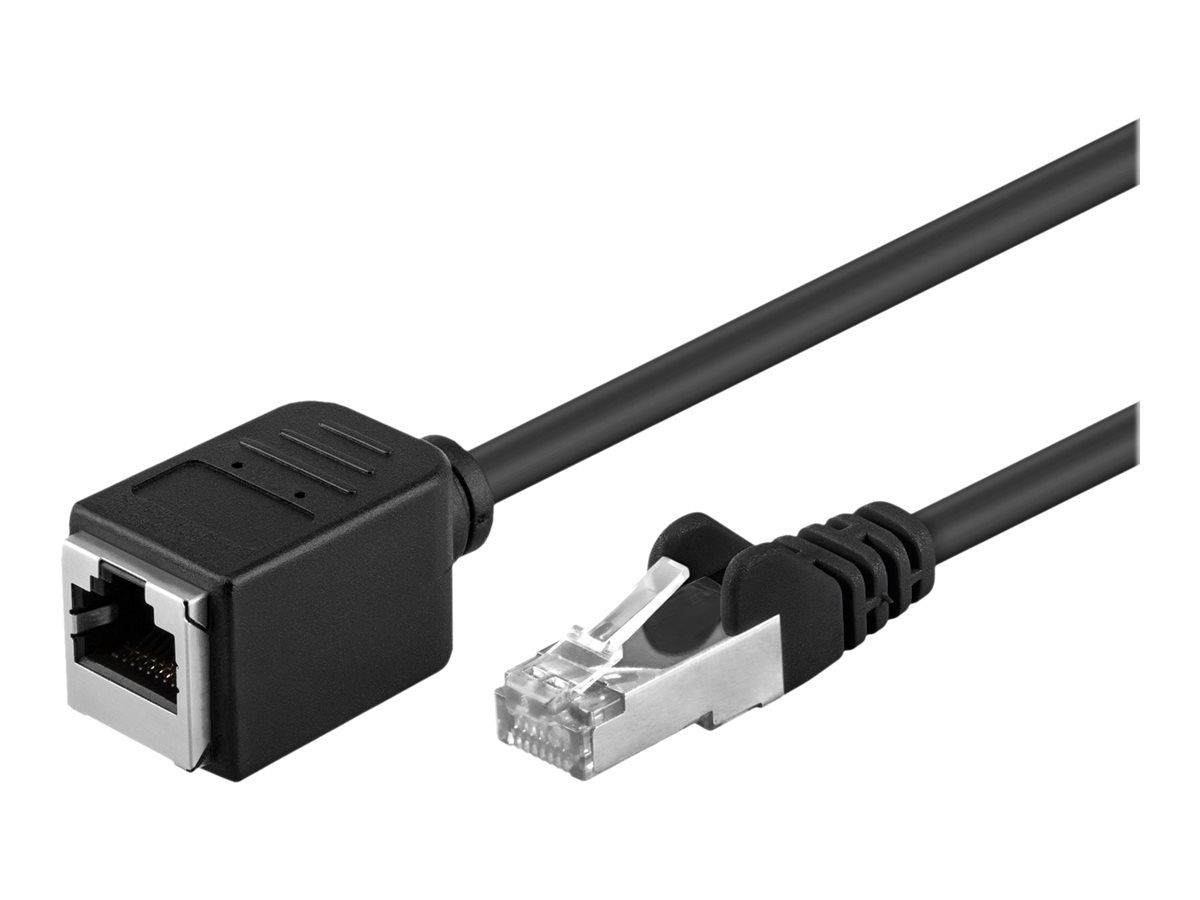 Goobay Netværkskabel forlænger CAT 5e, F/UTP, sort kobberleder (CU), RJ45 stik (8P8C) > RJ45-stik (8P8C)