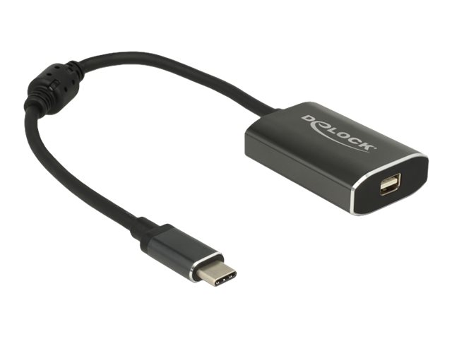 Delock - Ekstern videoadapter - VL100 - USB-C - Mini DisplayPort - mørkegrå - detailsalg